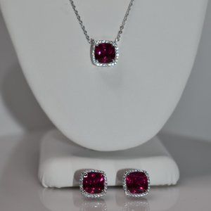Square Stud Necklace Set